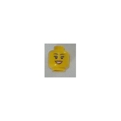 LEGO 3626cbd0633 Minifig Head Female Black Eyebrows and Eyelashes, Medium Nougat Lips, and Open Mouth Smile