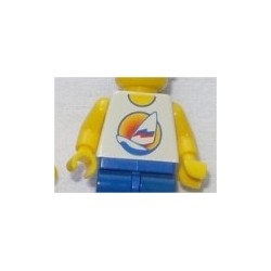 LEGO 973p2d 973px126new Minifig Torso with Blue and Mint Green Stripes Pattern