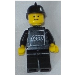 LEGO KC014 Fireman - Black Fire Helmet, LEGO pattern (3626ap01), unglued