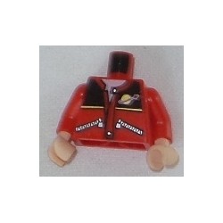 LEGO 973px423 Minifig Torso with Jacket, Zippered Pockets, and Classic Space Logo Pattern (LtFlesh Hands)