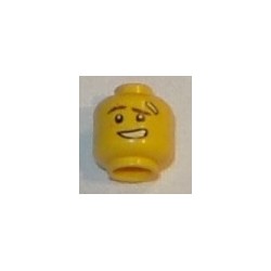 LEGO 3626cbd1889 Minifig Head Dual Sided Reddish Brown Eyebrows, Medium Nougat Scar, Bandage
