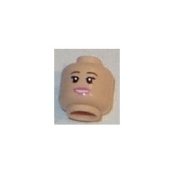 LEGO 3626cbd2319 Minifig Head Dual Sided Female, Reddish Brown Eyebrows, Dark Pink Lips