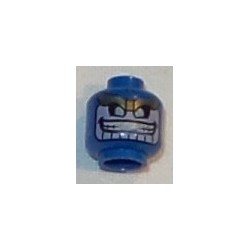LEGO 3626cbd1850 Minifig Head Alien with Gold Eyebrows, Lavender Face with Wide Grin and Gold Stripe on Back Pattern