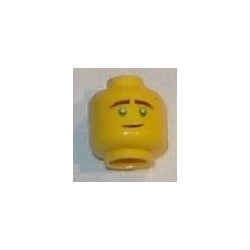 LEGO 3626cbd1900 Minifig Head Dual Sided Reddish Brown Eyebrows, Green Eyes (Lloyd) - Hollow Stud