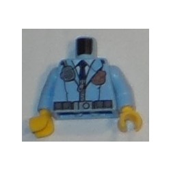 LEGO 973bd2169c01 Minifig Torso Police Male Jacket with Zipper, Dark Blue Tie, Gold Badge, Radio and 'POLICE' Pattern on Back