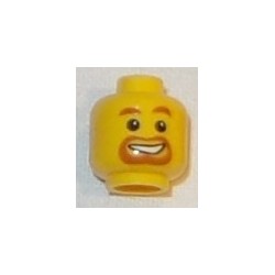 LEGO 3626bpx144 Minifig Head with Brown Eyebrows and Moustache Continued Around Mouth Pattern