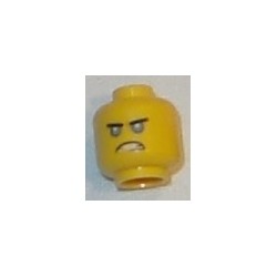 LEGO 3626cbd1894 Minifig Head Dual Sided Black Straight Eyebrows, Medium Blue Eyes, Smile / Scowl Pattern (Zane)