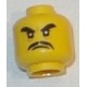 LEGO 3626cbd1906 Minifig Head Black Thick Eyebrows and Moustache, Angry Expression