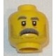 LEGO 3626cbd2527 Minifig Head Gray Eyebrows, Moustache, Stubble, Sad Face
