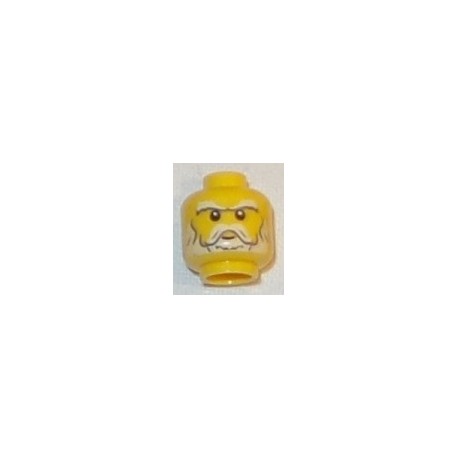 LEGO 3626cbd0450 Minifig Head Beard White, Sideburns, Moustache, Eyebrows and White Pupils