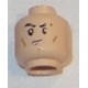 LEGO 3626cbd0704 Minifig Head Male Black Eyebrows, Cheek Lines, White Pupils and Frown