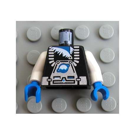 973p62c01 Minifig Torso with Silver Ice Planet Pattern