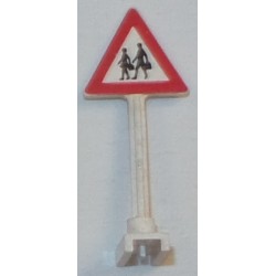 LEGO 649bd04 Roadsign Triangle with Pedestrian Crossing 2 People Pattern