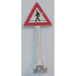 LEGO 649px6 Roadsign Triangle with Pedestrian Crosswalk Pattern