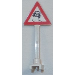 LEGO 649bd08a Roadsign Triangle with Skidding Car Pattern (Car with Tire on Back)