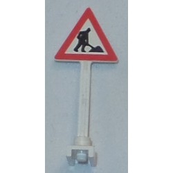 LEGO 649px1 Roadsign Triangle with Men Working, 1 Dirt Pile Pattern