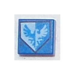 LEGO 3070bbd100 Tile 1 x 1 with Blue and White Falcon on Pentagonal Shield Pattern