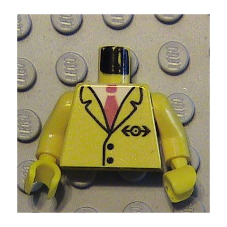 LEGO 973p83 Minifig Torso with Suit and Tie with Train Pattern (with Yellow Hands)