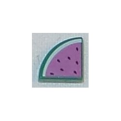LEGO 25269bd005 Tile 1 x 1 Round Quarter with Dark Pink Watermelon Pattern