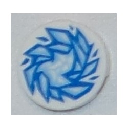LEGO 14769bd020 Tile Round 2 x 2 with Bottom Stud Holder with Blue and Bright Light Blue Fractured Ice Pattern