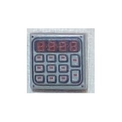 LEGO 3070bbd089 Tile 1 x 1 with Groove with Black and Red Digital Keypad Pattern