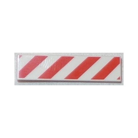 LEGO 2431p02 Tile 1 x 4 with Danger Stripes Red Pattern
