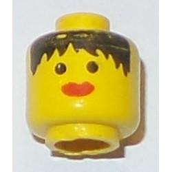 LEGO 3626apx2 Minifig Head with Solid Stud with Lipstick and Bangs Pattern