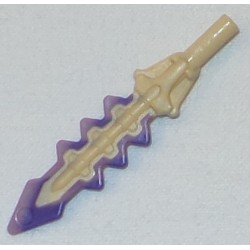 LEGO 18957bd01 Minifig Weapon Sword Serrated with Snake Skull Hilt and Dark Purple Blade Pattern