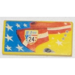 LEGO 87079bd0052L Tile 2 x 4 with Stars and Stripes, 'WGP 24' Pattern Model Left Side