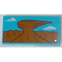 LEGO 87079bd0432 Tile 2 x 4 with Mountains and Clouds Pattern