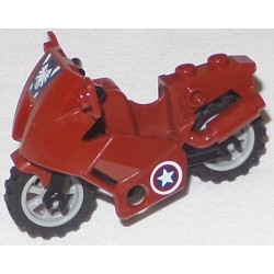 LEGO 52035c02pb014 Motorcycle City with Black Chassis, with Eagle and Captain America Stars Pattern (Stickers)