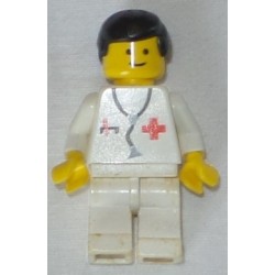 LEGO doc002 Doctor - Stethoscope, White Legs, Black Male Hair