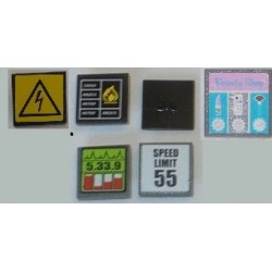 LEGO 470 ou 30258 Roadsign Clip-on 2 x 2 Square (with sticker)