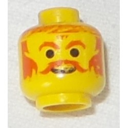 LEGO 3626bpx122 Minifig Head with Red Hair, Eyebrows, and Moustache