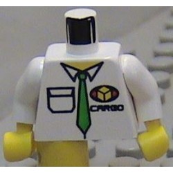 LEGO 973px458 Minifig Torso with Green Tie and CARGO Pattern (with Yellow Hands)