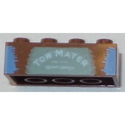 LEGO 3001bp081 Brick 2 x 4 with 'TOW MATER' on Sand Green Background Pattern