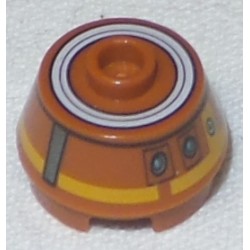 LEGO 98100bd06 Cone 2 x 2 Truncated with SW C1-10P Astromech Droid, Printed Top