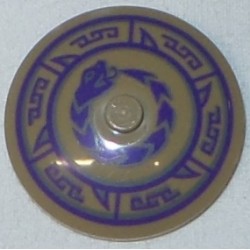 LEGO 3960bd031 Dish 4 x 4 Inverted (Radar) with Solid Stud with Dark Bluish Gray and Dark Purple Snake and Geometric Pattern
