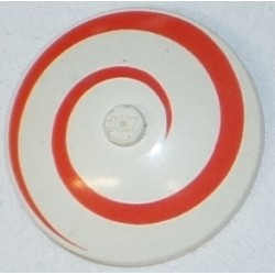 LEGO 3960p03 Round Dish 4 x 4 Inverted with Red Spiral Pattern