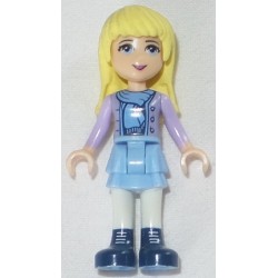 LEGO frnd053 Friends Stephanie - Bright Light Blue Layered Skirt, Medium Lavender Jacket, Scarf
