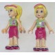LEGO frnd058 Friends Stephanie - Magenta Wrap Skirt, Green Top with White Stripes, Hair with Visor