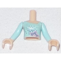 LEGO 92456bd003c01 Minidoll Torso Girl with Lavender Top with Flower Design Print, Light Nougat Arms and Hands