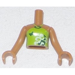 LEGO 92456bd004c01 Minidoll Torso Girl Lime Halter Neck Top with Music Notes and Butterfly Pattern