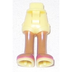 LEGO 11202c00bd02 Minidoll Hips and Shorts, Medium Nougat Legs and Magenta Sandals, Bright Light Yellow Soles0, Thick Hinge