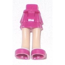 LEGO 92250c00bd01 Minidoll Hips and Skirt Layered, Light Nougat Legs, Magenta Shoes, White Tops, 2 Magenta Laces
