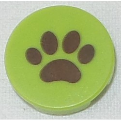 LEGO 4150bd084 Tile, Round 2 x 2 with Reddish Brown Paw Print Pattern
