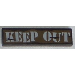 LEGO 2431px5 Tile 1 x 4 with 'KEEP OUT' Pattern