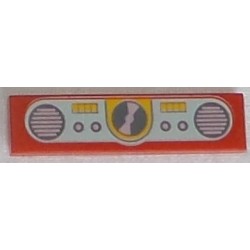 LEGO 2431bd181 Tile 1 x 4 with CD and Speakers on Light Aqua Background Pattern