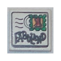LEGO 3068bpx74 Tile 2 x 2 with Fabuland Letter, Text and '1' Stamp