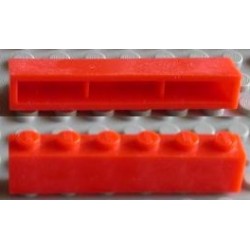 LEGO x1651 Brick 1 x 6 without Bottom Tubes, with Cross Supports